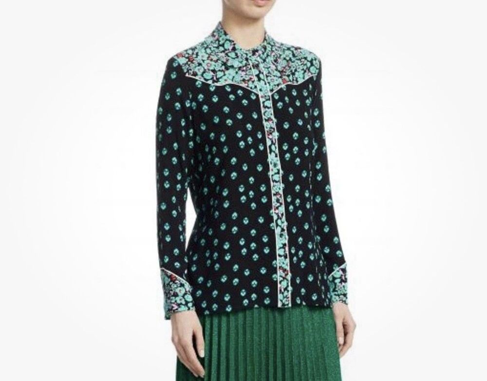 Maje Cimani Floral Print Button Front Blouse Shirt Sz 1 US Small